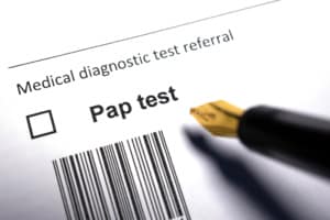 Pap test - Medical diagnostic test referral abstract.